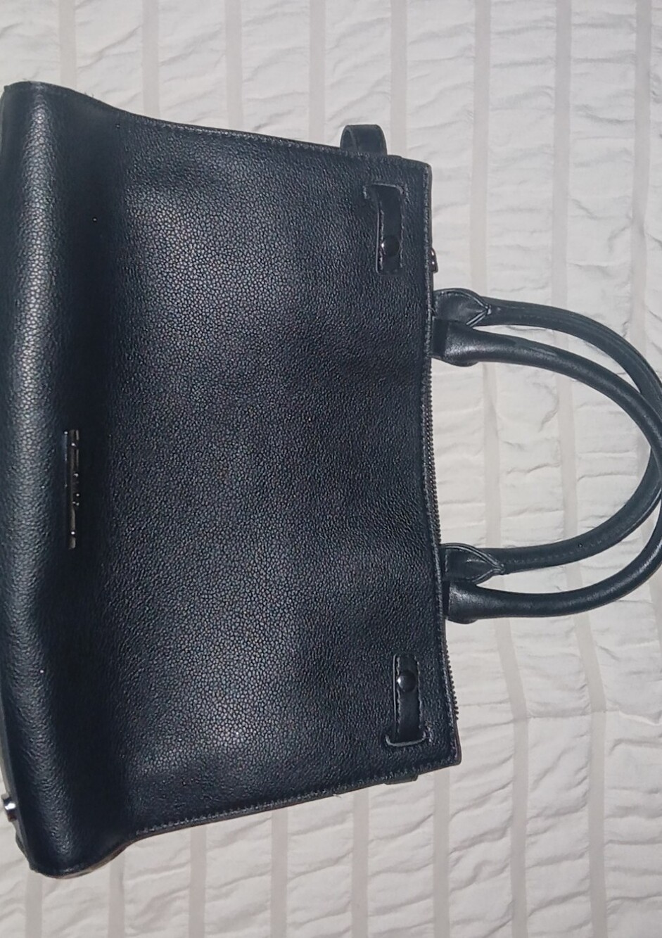 Classic ALDO Black Leather Tote Bag - Sleek Everyday Carry